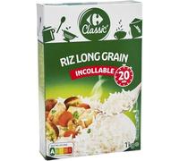 CARREFOUR CLASSIC - Riz Long Grain Incollable 20min - la boite d'1Kg - Le Lot De 4