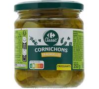 CARREFOUR CLASSIC' - Rondelles de Cornichons Assaisonnées, Saveur Authentique en Bocal 185g - Le Lot De 4