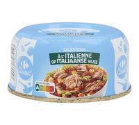 CARREFOUR CLASSIC' Salade de Thon à l'Italienne - Boîte métal 250g - Recette équilibrée aux légumes et céréales - Nutri-Score A - Prêt à déguster - Lot de 4
