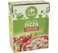 CARREFOUR CLASSIC' - Sauce Tomate et Origan pour Pizza - Idéale pour les Pizzas Maison · Prête à L'emploi · Onctueuse - La Brique de 390g - Le Lot De 4