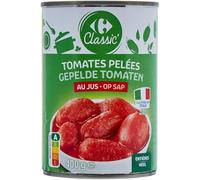 CARREFOUR CLASSIC' - Tomates Entières Pelées au Jus - la boite de 240g net égoutté - 400g - Le Lot De 4