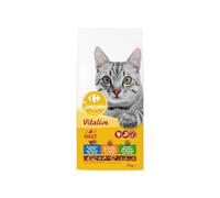 Carrefour COMPANINO - Croquettes Nutritives pour Chat Adulte, Saveur Poisson Légumes, Sac 2kg - Lot de 3 - Vendu par Lot