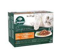 CARREFOUR COMPANINO - Délice Effilée en Sauce pour Chat Adulte, Saveurs Boeuf & Mer (12x85g) - lot de 3 - Vendu par Lot