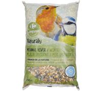 Carrefour COMPANINO Mélange Hiver pour Oiseaux Sauvages - Graisse Végétale et Brisures de Maïs - Format 2 kg en Sachet Pratique - Lot de 3