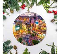 Carrefour De Shibuya À Tokyo, Japon Hanging Noël Artisanat Céramique Décoration Décorations pour Maison Fête Vacances 7.3Cm