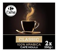 CARREFOUR EXTRA - Café Corsé Intensité 3 pour une Tasse Riche en Arômes, Moulu Frais (2x250g) - Le Lot De 3