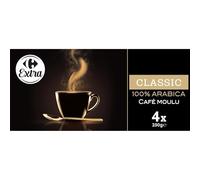 CARREFOUR EXTRA - Café Moulu Arabica Doux, Arôme Subtil pour une Pause Réconfortante (4x250g) - lot de 2 - Vendu par Lot