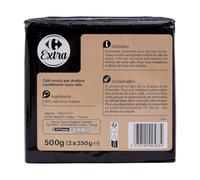 CARREFOUR EXTRA Café Moulu Corsé Intensité 3, 100% Arabica, Lot de 2 x 500g, Conditionné sous Vide - Lot de 3