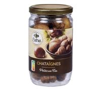 CARREFOUR EXTRA Châtaignes Pelées au Feu en Bocal Verre 420g - Saveur Authentique des Terroirs Français - Lot de 3