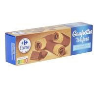 CARREFOUR EXTRA - Gaufrettes croustillantes au chocolat au lait fondant, plaisir léger (125g) - lot de 4 - Vendu par Lot
