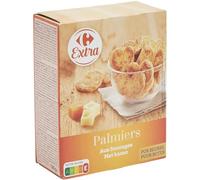 CARREFOUR EXTRA - Palmiers Feuilletés aux Fromages · Pur Beurre · Craquante et Légère · Idéal pour l'Apéritif - la boite de 100g - Le Lot De 4