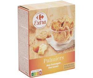 CARREFOUR EXTRA - Palmiers Feuilletés aux Fromages · Pur Beurre · Craquante et Légère · Idéal pour l'Apéritif - la boite de 100g - Le Lot De 4