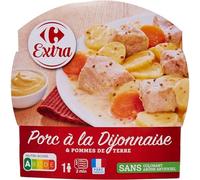 CARREFOUR EXTRA - Plat Porc à la Dijonnaise, Saveur Authentique et Sauce Onctueuse, Barquette 300g