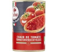 CARREFOUR EXTRA - Pulpe de Tomates - Chair de Tomate Nature · Sapori D'Italia · Tomates Italiennes · Prête à Cuisiner - La Boite de 400g - Le Lot De 4