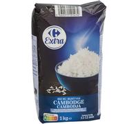 CARREFOUR EXTRA - Riz Parfumé du Cambodge Savoureux, Cuisson Rapide 11-12 min, 1 kg - Lot de 4
