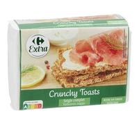 CARREFOUR EXTRA - Tartines Croustillantes au Seigle Complet, Texture Légère et Savoureuse (Boîte 250g) - lot de 4 - Vendu par Lot