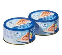 CARREFOUR EXTRA Thon Entier Albacore au Naturel en Tranches - Boîte Métal 2x93g - Conserves de Poisson Sans Additifs - Pêche Responsable - Lot de 3