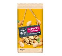 CARREFOUR LE MARCHE - Amandes Émondées, Croquantes Goût Naturel, Sachet 200g - Lot De 3