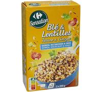 CARREFOUR - Mélange Céréales Nutritif aux Quinoa, Lentilles et Orge, Texture Croquante (2x200g) - lot de 4 - Vendu par Lot
