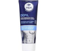 CARREFOUR MEN - Crème Dépilatoire Douce pour Corps Homme, Confort et Peau Lisse (Tube 200mL) - Le Lot De 4