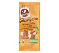 CARREFOUR ORIGINAL Amandes Grillées sans Sel Ajouté - 200g - Sachet en papier - Riche en magnésium - Ingrédients simples et naturels - Lot de 3