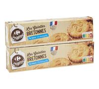 CARREFOUR ORIGINAL Biscuits Galettes Bretonnes Pur Beurre, Farine de Blé Française, Format Familial 2x125g - Lot de 4