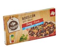 CARREFOUR ORIGINAL - Bouillon Bœuf Léger au Goût Authentique, Cubes Pratiques pour Cuisine Facile (12x10g) - lot de 4 - Vendu par Lot