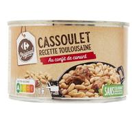 CARREFOUR ORIGINAL - Cassoulet Cuisiné Authentique, Saveurs Traditionnelles Riche en Fèves (Boîte 420g) - lot de 4 - Vendu par Lot