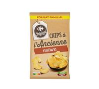 CARREFOUR ORIGINAL - Chips Nature à l'Ancienne - Sans Huile de Palme · Pomme de Terre Origine France · Extra Croustillantes · Format Familial - le sachet de 300g - Le Lot De 4