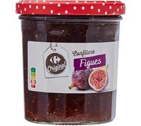 CARREFOUR ORIGINAL Confiture de Figues Authentique - Pot en Verre 370 g - Préparée avec 50 g de Fruits pour 100 g - Saveur Gourmande et Naturelle - Lot de 4