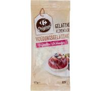 CARREFOUR ORIGINAL - Gélatine en Feuilles Pure et Pratique, Texture Fondante en Cuisine (17g) - lot de 4 - Vendu par Lot