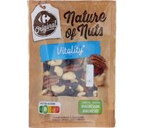 CARREFOUR ORIGINAL - Mélange Vitality de Fruits à Coque et Cranberries - Noix de Cajou, Noix de Pécan et Cranberries Séchées - Snack Nature Source de Magnésium - le sachet de 120 g - Le Lot De 4