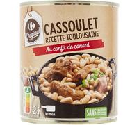 CARREFOUR ORIGINAL - Plat Cuisiné - Cassoulet toulousain - Au Confit de Canard · Sans Colorant ni Arôme Artificiel · Prêt en 10 min Casserole ou 5 min Micro-Ondes - la boîte de 840g - Le Lot De 3