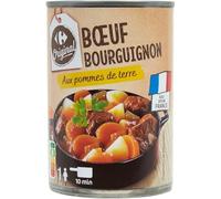 CARREFOUR ORIGINAL - Plat Savoureux de Bœuf Bourguignon, Texture Fondante et Riche, Boîte 400g