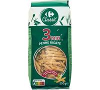 CARREFOUR - Pâtes Penne Rigate à la Texture Authentique, Idéales pour Vos Recettes Savoureuses (500g) - Le Lot De 6
