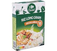 CARREFOUR - Riz Long Parfait, Cuisson 10 Minutes, Texture Légère Et Fondante, Boîte 500g - Lot De 4