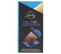 CARREFOUR SELECTION - Chocolat Noir Intense 72% Cacao, Saveur Fruitée et Raffinée (80g) - lot de 4 - Vendu par Lot