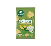 CARREFOUR SENSATION - Chips Saveur Crème Oignon Crousti - Sans Huile de Palme · Pomme de Terre Origine France · Craquantes et Savoureuses - le sachet de 150g - Le Lot De 4
