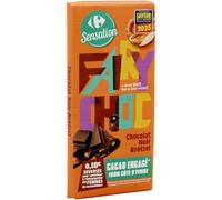 CARREFOUR SENSATION - Chocolat Noir 54% aux Éclats de Bretzel et Sel - la tablette de 180 g - Le Lot De 5