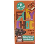 CARREFOUR Sensation - Chocolat Noir Gourmand aux Éclats de Bretzel et Sel Noir, Tablette 180g - Le Lot De 4