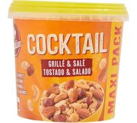 CARREFOUR SENSATION - Cocktail de Fruits à Coque et Cacahuètes Grillés & Salés - Mélange Amandes, Noisettes et Noix de Cajou - Maxi Pack - le pot de 600 g - Le Lot De 2