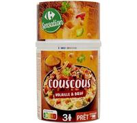 CARREFOUR SENSATION - Couscous Volaille et Bœuf · Plat Cuisiné · Prêt en Seulement 12 min · Pour 3 Personnes - le kit de 1050g - Le Lot De 3