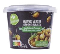 CARREFOUR SENSATION - Olives vertes aux herbes de Provence - Prêtes à Déguster · 2 Pics Inclus - le pot de 125g - Le Lot De 4