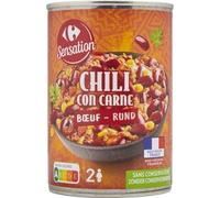 CARREFOUR SENSATION - Plat Épicé et Savoureux Chili con Carne, Recette Gourmande (410g) - lot de 4 - Vendu par Lot