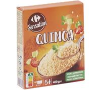 CARREFOUR SENSATION - Quinoa - Source de protéines · Prêt en 9 min - la boite de 400g - Le Lot De 4