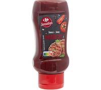 CARREFOUR SENSATION - Sauce Barbecue - À Base de Purée de Tomates Double Concentrée · Arôme de Fumée · Arôme Naturel de Cumin · Oignon Grillé - Le Flacon de 400g - Le Lot De 4