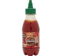 CARREFOUR SENSATION Sauce Sriracha 18 outeille en plastique avec bouchon vissé - Piment rouge et ail pour une touche relevée et équilibrée - Lot de 4