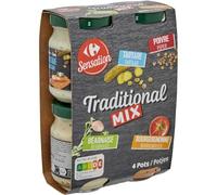 CARREFOUR SENSATION - Sauce Traditional Mix - 4 Saveurs Assorties · Tartare, Poivre, Béarnaise, Bourguignonne · 4 Pots Individuels - Les 4 Pots de 85g - 340g - Le Lot De 4