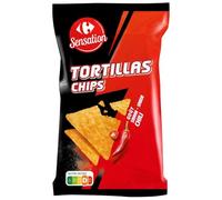 CARREFOUR SENSATION - Tortilla Chips Goût Chili - Chips de Maïs pour Apéritif - Idéales avec Guacamole, Salsa ou Dip - le sachet de 150 g - Le Lot De 4