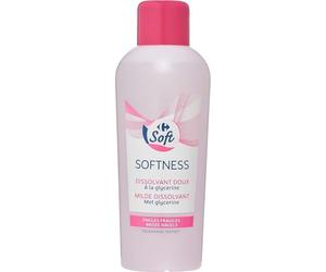 CARREFOUR SOFT - Dissolvant Doux Hydratant à la Glycérine, Soin Respectueux des Ongles (200ml) - lot de 4 - Vendu par Lot